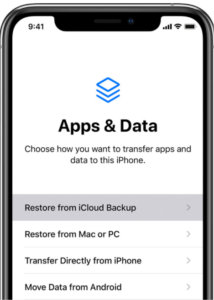 restore iPhone from icloud backup