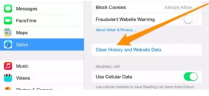 how to clear Cookies on iPhone